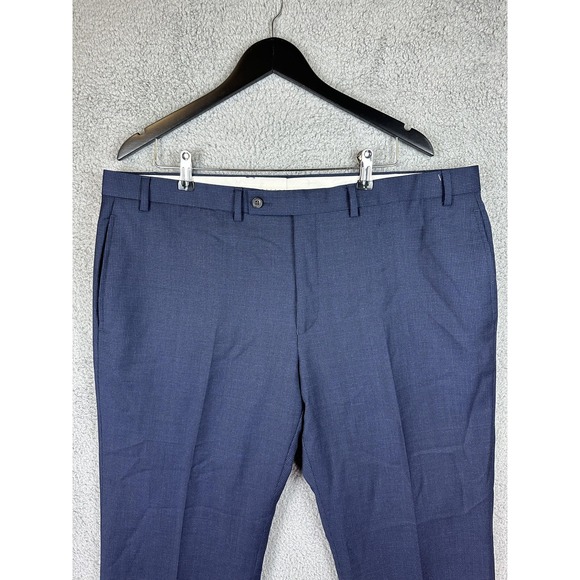 Lauren Ralph Lauren Pants Mens 40x30 Blue Wool Dress Trousers Flat Front Classic